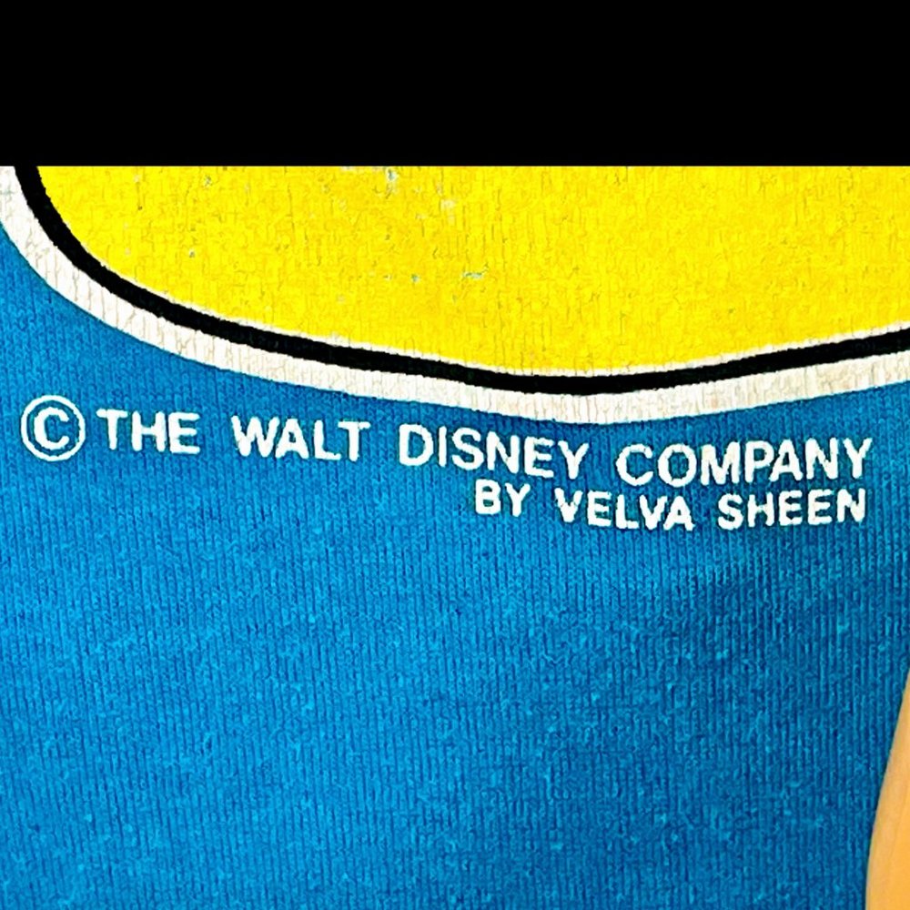 ▪️VTG▪️WALT DISNEY▪️1980's Turquoise Blue Mickey Mouse Florida Graphic T-Shirt - Picture 5 of 10